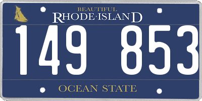 RI license plate 149853