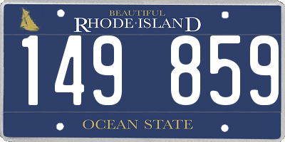 RI license plate 149859