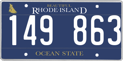 RI license plate 149863