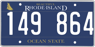 RI license plate 149864