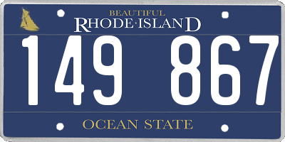 RI license plate 149867