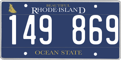 RI license plate 149869