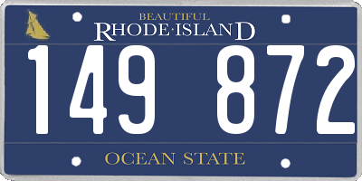 RI license plate 149872