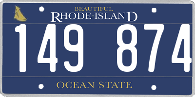 RI license plate 149874