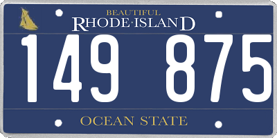 RI license plate 149875