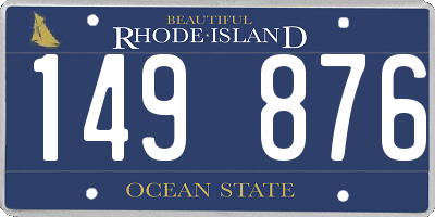 RI license plate 149876