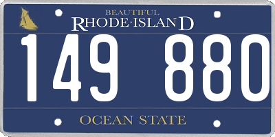 RI license plate 149880