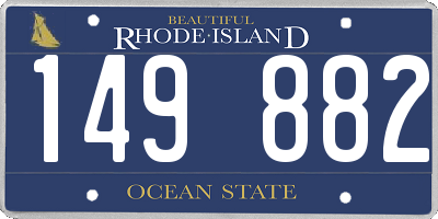 RI license plate 149882