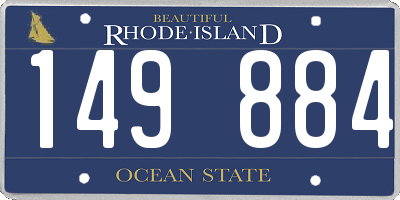 RI license plate 149884