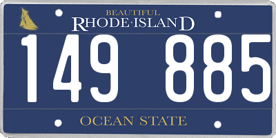 RI license plate 149885