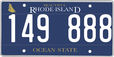 RI license plate 149888