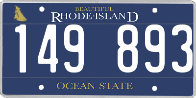 RI license plate 149893