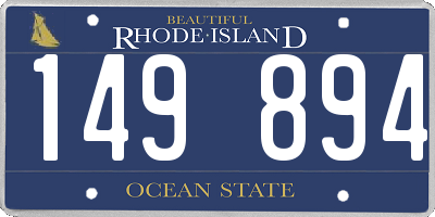 RI license plate 149894