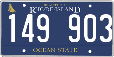 RI license plate 149903