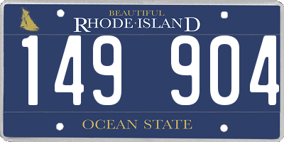 RI license plate 149904