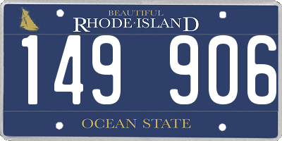 RI license plate 149906