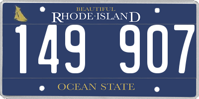 RI license plate 149907