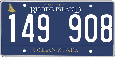 RI license plate 149908