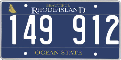 RI license plate 149912
