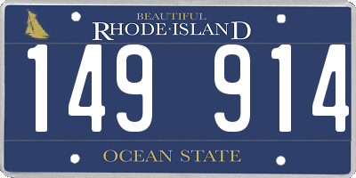 RI license plate 149914