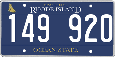 RI license plate 149920