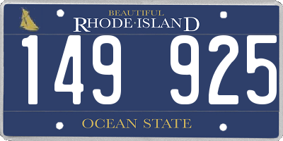 RI license plate 149925