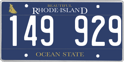 RI license plate 149929