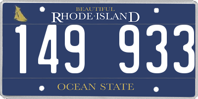 RI license plate 149933
