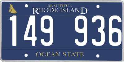 RI license plate 149936