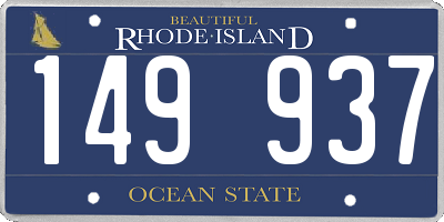 RI license plate 149937