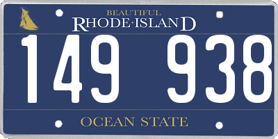 RI license plate 149938