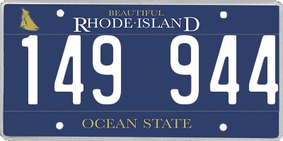 RI license plate 149944