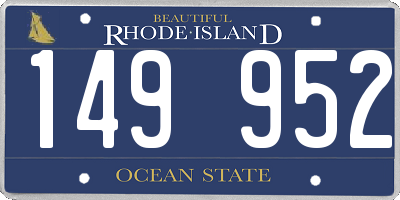 RI license plate 149952