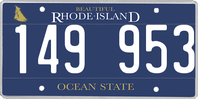 RI license plate 149953