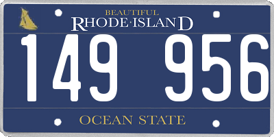 RI license plate 149956