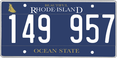 RI license plate 149957