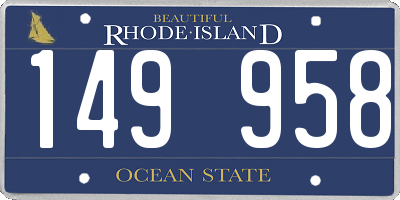 RI license plate 149958