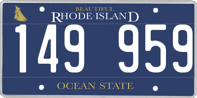 RI license plate 149959