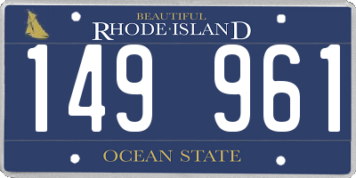RI license plate 149961