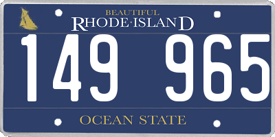 RI license plate 149965