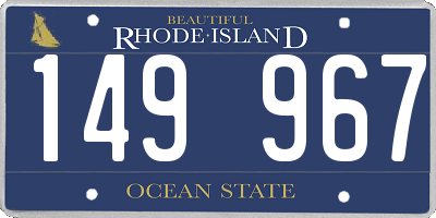 RI license plate 149967