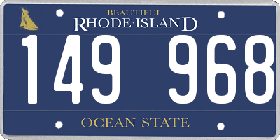 RI license plate 149968