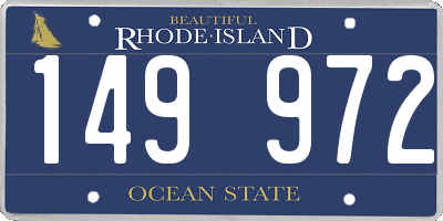 RI license plate 149972