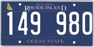 RI license plate 149980