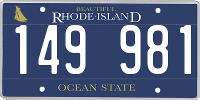 RI license plate 149981