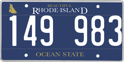 RI license plate 149983