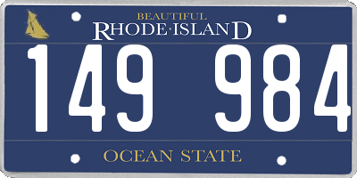 RI license plate 149984