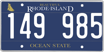 RI license plate 149985