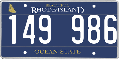 RI license plate 149986