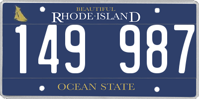RI license plate 149987